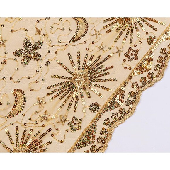 WOMEN'S 1920s Sequined Shawl Wraps - gold - Picture 8 of 8